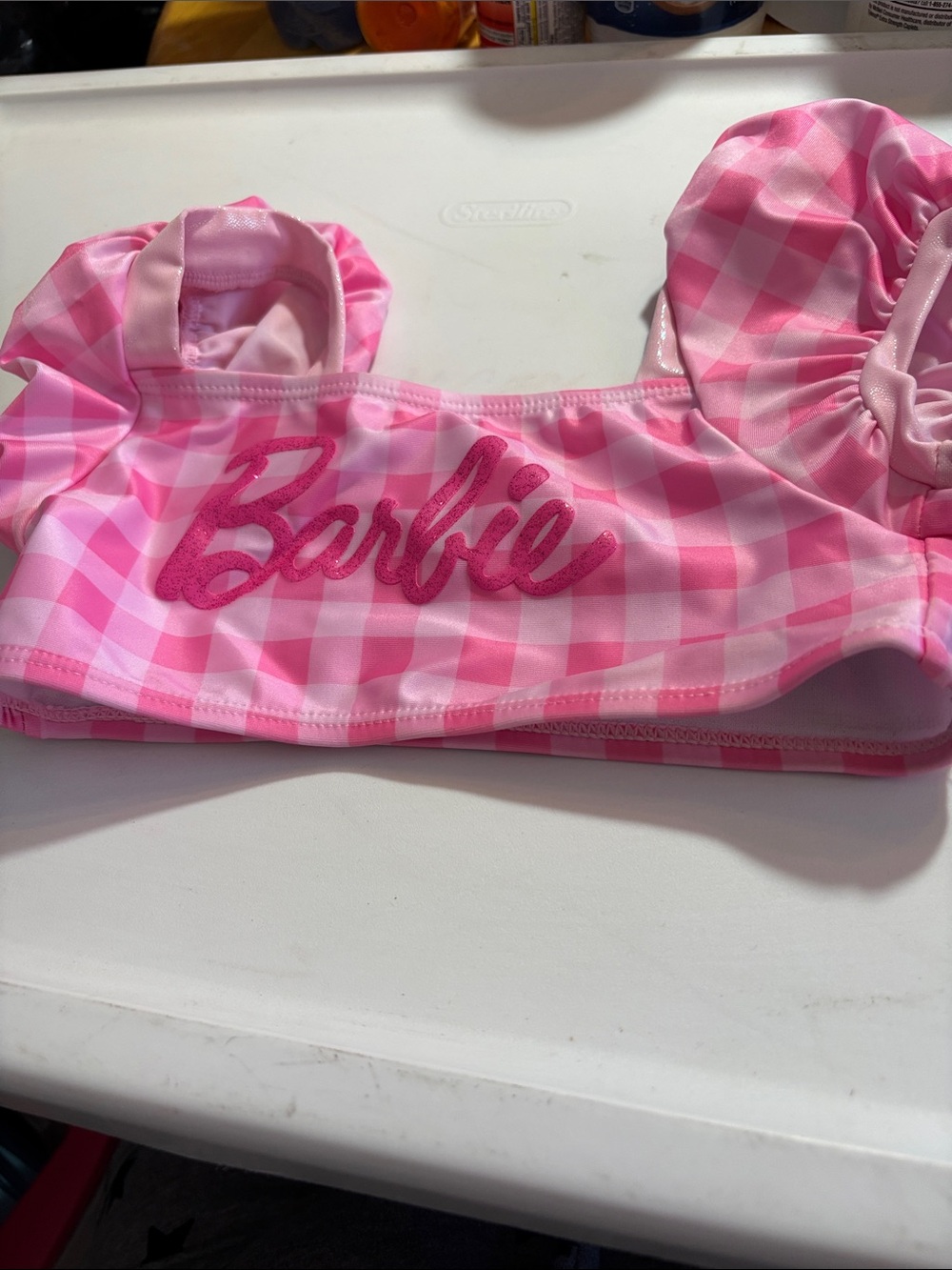Barbie Pink Gingham Bikini with Ruffle Straps 5T